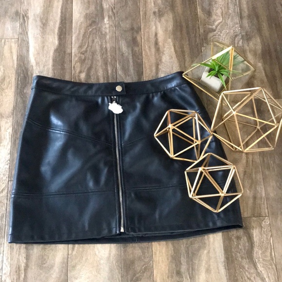 Dresses & Skirts - NWT Plus Size 1X Faux Leather Zip Up Mini Skirt